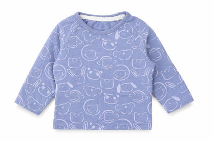 George Baby Blue Geometric Cotton Basic T-Shirt Size 3-6 Months Round Neck Pullover