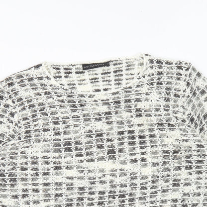 Just Elegance Womens Grey Round Neck Acrylic Pullover Jumper Size M
