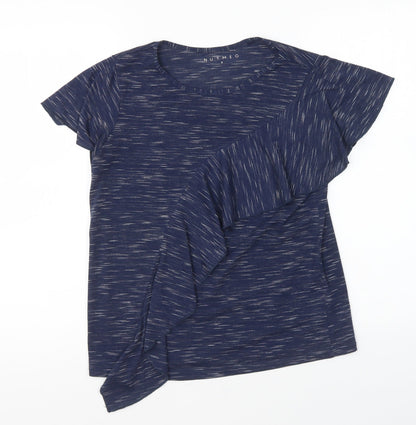 Nutmeg Womens Blue Polyester Basic T-Shirt Size 8 Round Neck