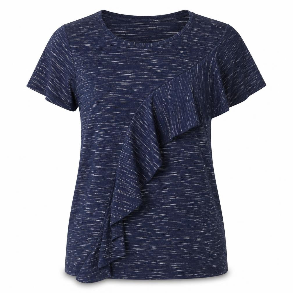 Womens UK Size 8 Nutmeg Blue Basic T-Shirt