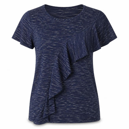 Womens UK Size 8 Nutmeg Blue Basic T-Shirt