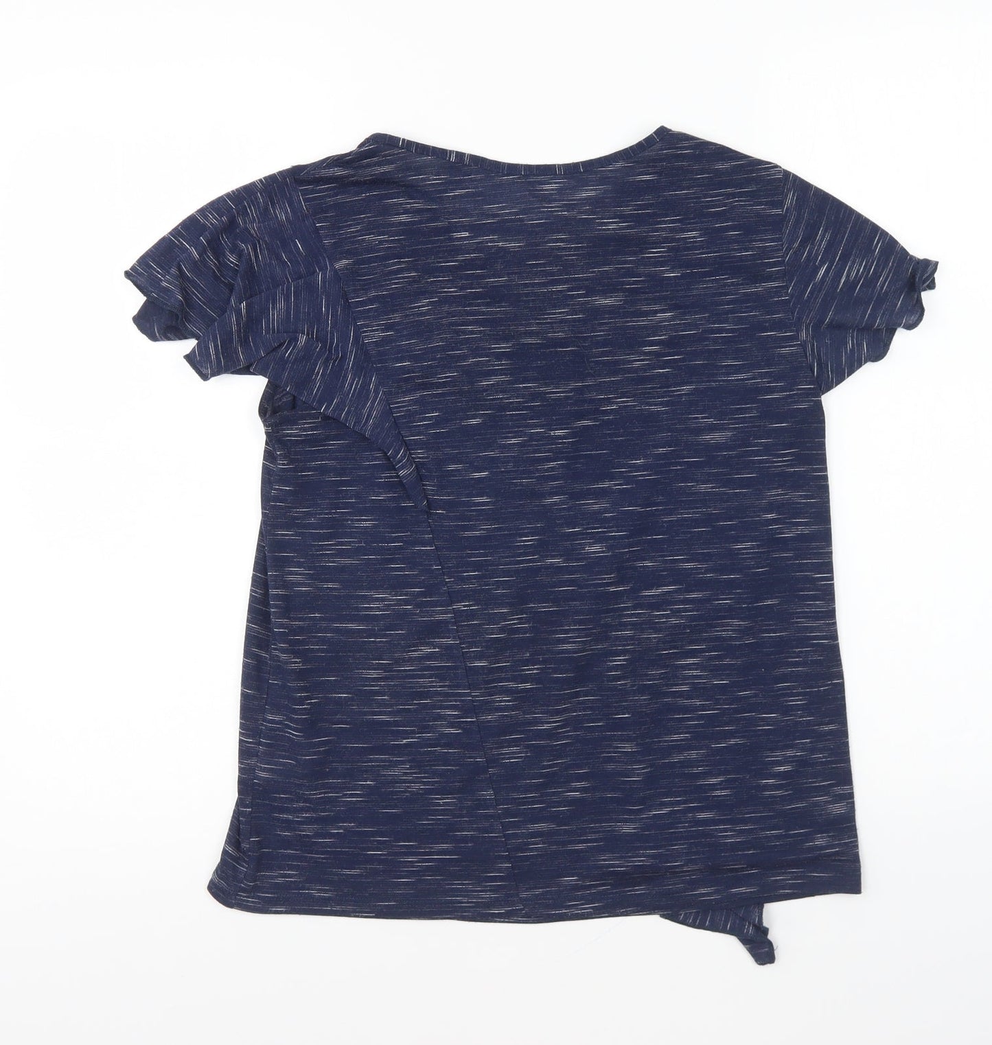 Nutmeg Womens Blue Polyester Basic T-Shirt Size 8 Round Neck