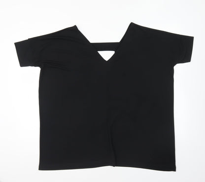 ASOS Womens Black Polyester Basic Blouse Size 8 V-Neck