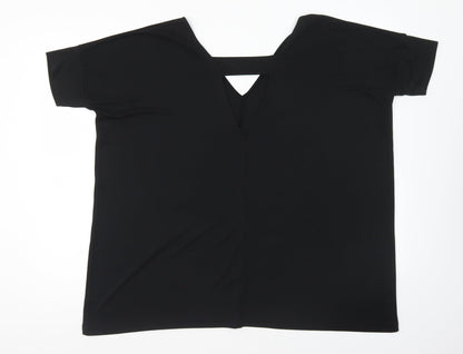 ASOS Womens Black Polyester Basic Blouse Size 8 V-Neck
