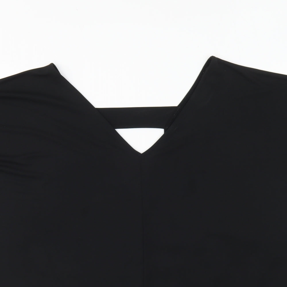 ASOS Womens Black Polyester Basic Blouse Size 8 V-Neck