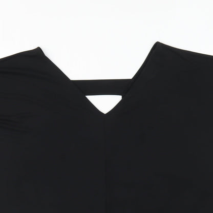 ASOS Womens Black Polyester Basic Blouse Size 8 V-Neck