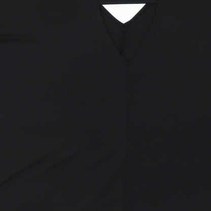 ASOS Womens Black Polyester Basic Blouse Size 8 V-Neck