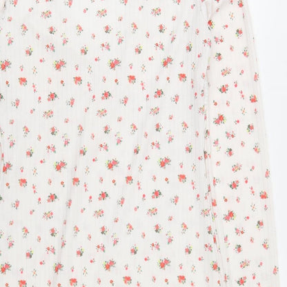 SheIn Womens Multicoloured Floral Polyester Bodycon Size L V-Neck Pullover - Lace Trim