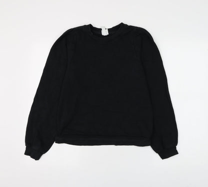 H&M Womens Black Polyester Pullover Sweatshirt Size S Pullover