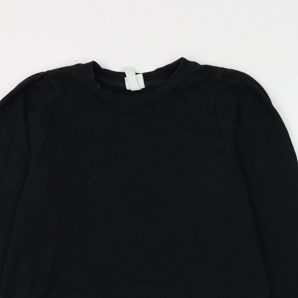 H&M Womens Black Polyester Pullover Sweatshirt Size S Pullover