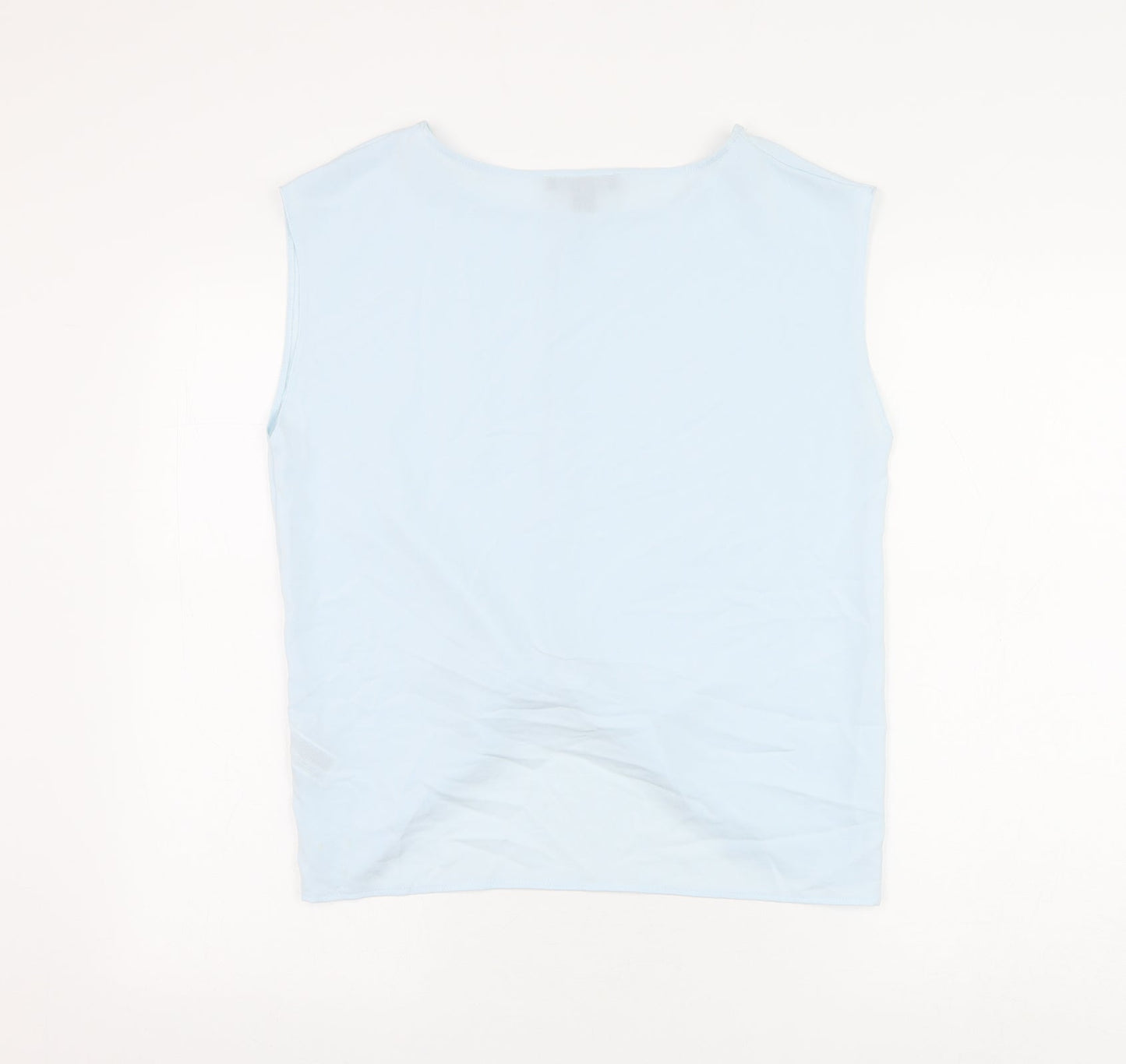 Primark Womens Blue Polyester Basic Blouse Size 10 Round Neck - Knot Front