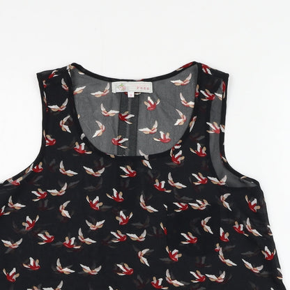 Womens UK Size 8 Cameo Rose Black Basic Blouse