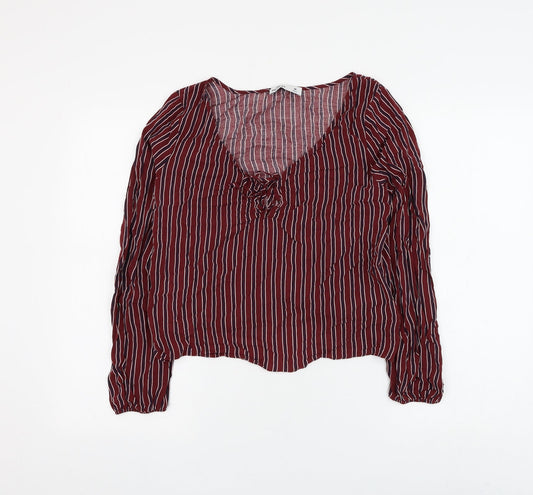 Womens UK Size M Hollister Red Basic Blouse