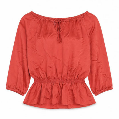 Womens UK Size M Violet & Claire Red Basic Blouse