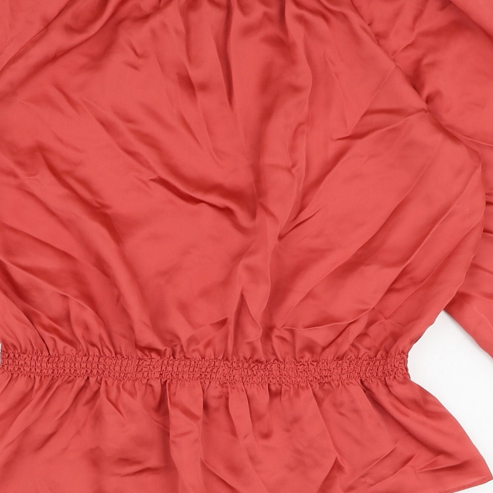 Womens UK Size M Violet & Claire Red Basic Blouse