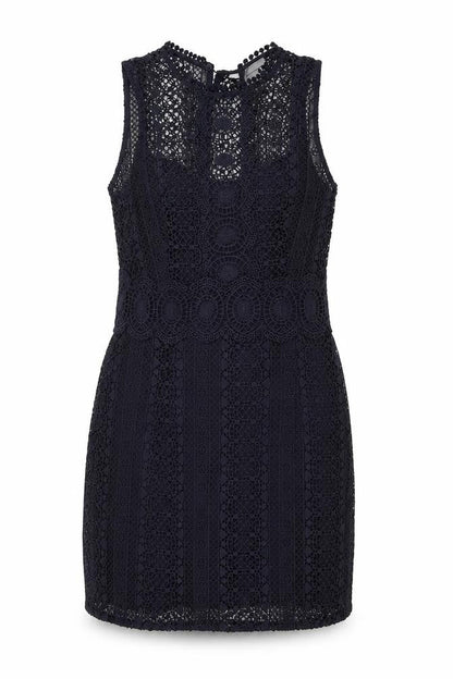 H&M Womens Blue Geometric Polyester Shift Size 10 Round Neck Button