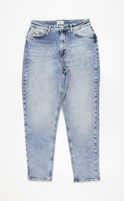 Only Womens Blue Cotton Straight Jeans Size 32 in L28 in Regular Zip
