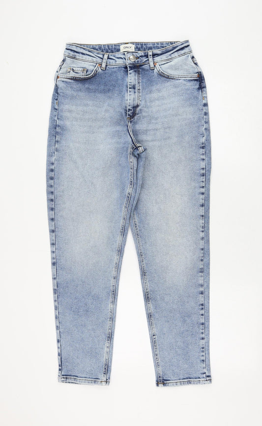 Only Womens Blue Cotton Straight Jeans Size 32 in L28 in Regular Zip