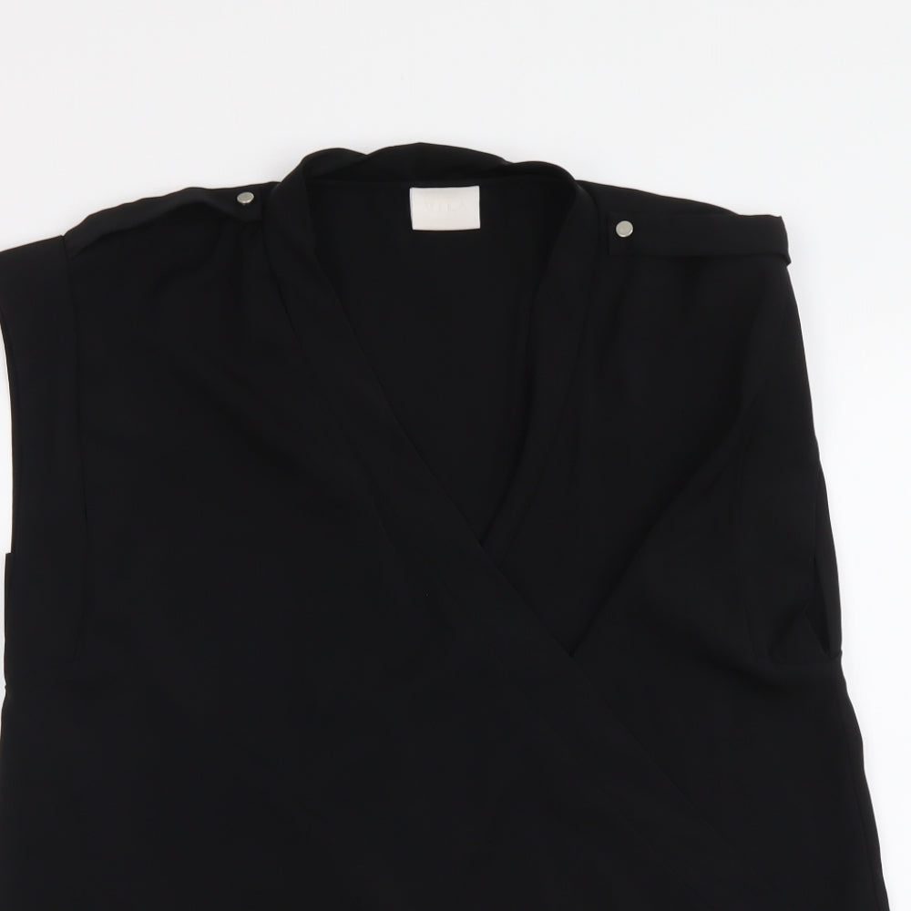 Womens UK Size M VILA Black Basic Tank