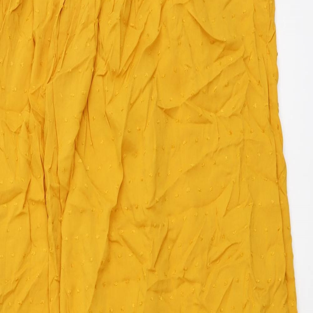 SheIn Womens Yellow Viscose A-Line Size M Halter Pullover