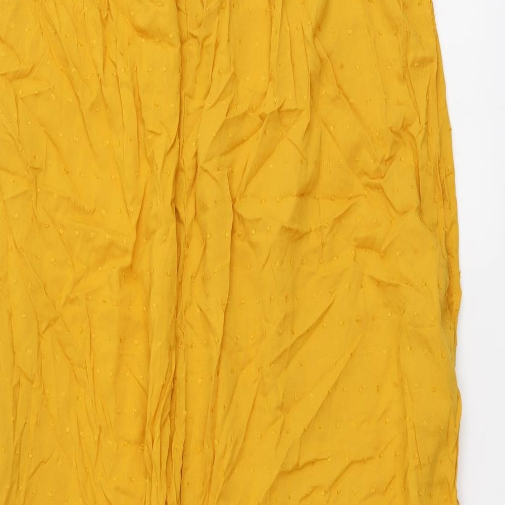 SheIn Womens Yellow Viscose A-Line Size M Halter Pullover