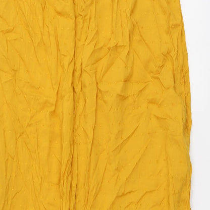 SheIn Womens Yellow Viscose A-Line Size M Halter Pullover