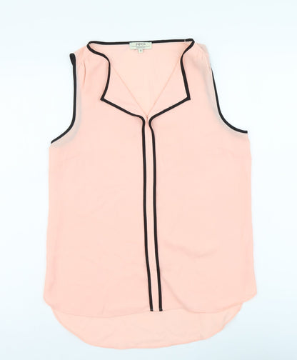 Papaya Womens Pink Polyester Basic Tank Size 8 V-Neck