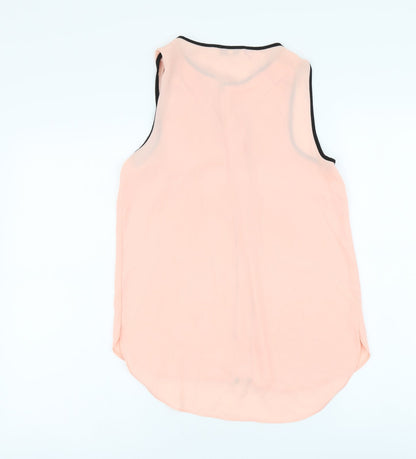 Papaya Womens Pink Polyester Basic Tank Size 8 V-Neck