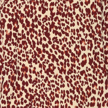 H&M Womens Beige Animal Print Polyester A-Line Size L Boat Neck Pullover - Leopard pattern