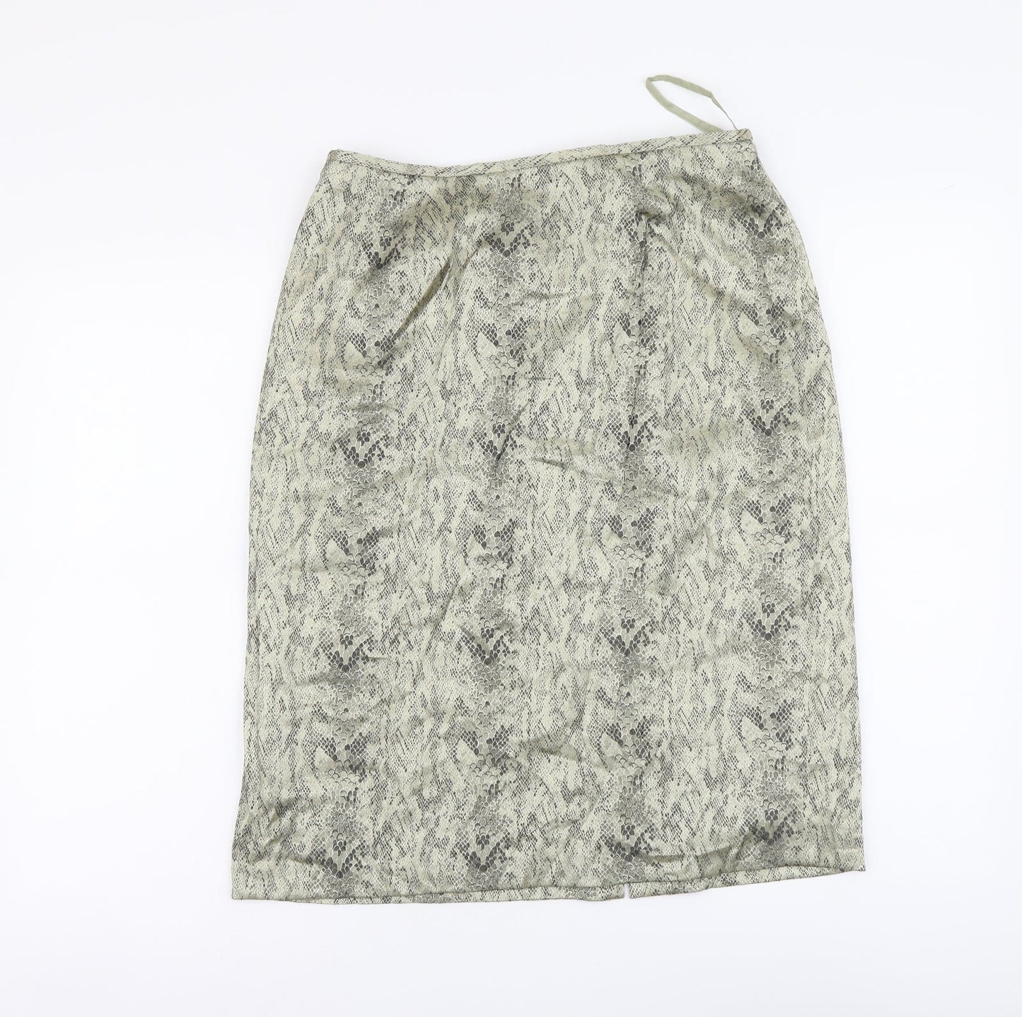Le Suit Womens Green Animal Print Polyester A-Line Skirt Size 8 Zip - Snake pattern