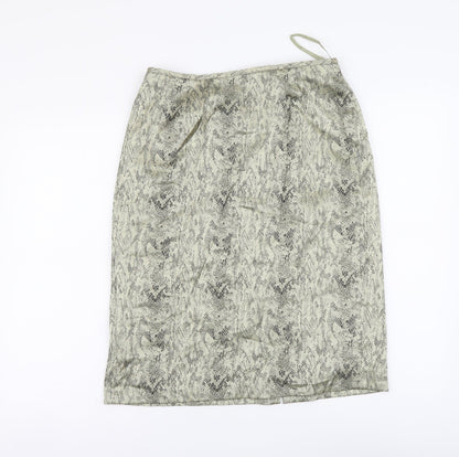 Le Suit Womens Green Animal Print Polyester A-Line Skirt Size 8 Zip - Snake pattern
