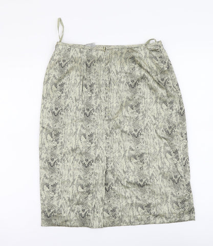 Le Suit Womens Green Animal Print Polyester A-Line Skirt Size 8 Zip - Snake pattern