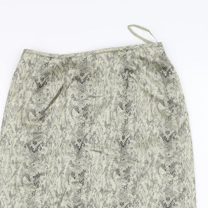 Le Suit Womens Green Animal Print Polyester A-Line Skirt Size 8 Zip - Snake pattern