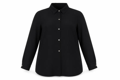 Womens UK Size 12 Debenhams Black Basic Button-Up