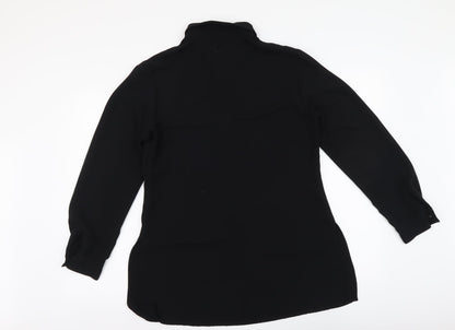 Womens UK Size 12 Debenhams Black Basic Button-Up