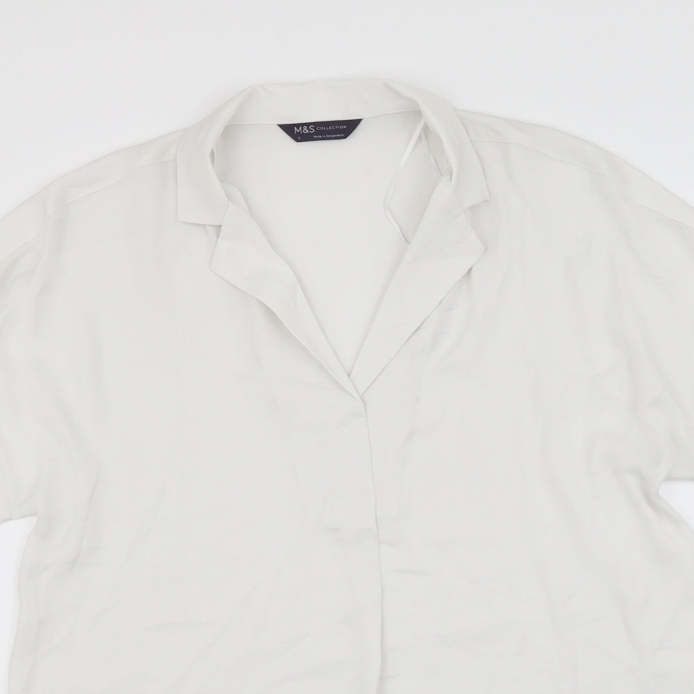 Womens UK Size 8 Marks and Spencer Ivory Basic Blouse