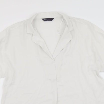 Womens UK Size 8 Marks and Spencer Ivory Basic Blouse