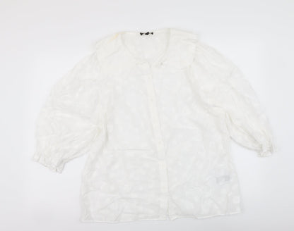 Womens UK Size 16 Phase Eight White Basic Button-Up