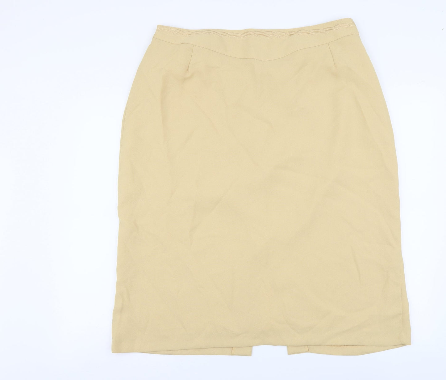 Bonmarché Womens Beige Polyester Straight & Pencil Skirt Size 22 Zip