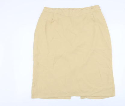 Bonmarché Womens Beige Polyester Straight & Pencil Skirt Size 22 Zip