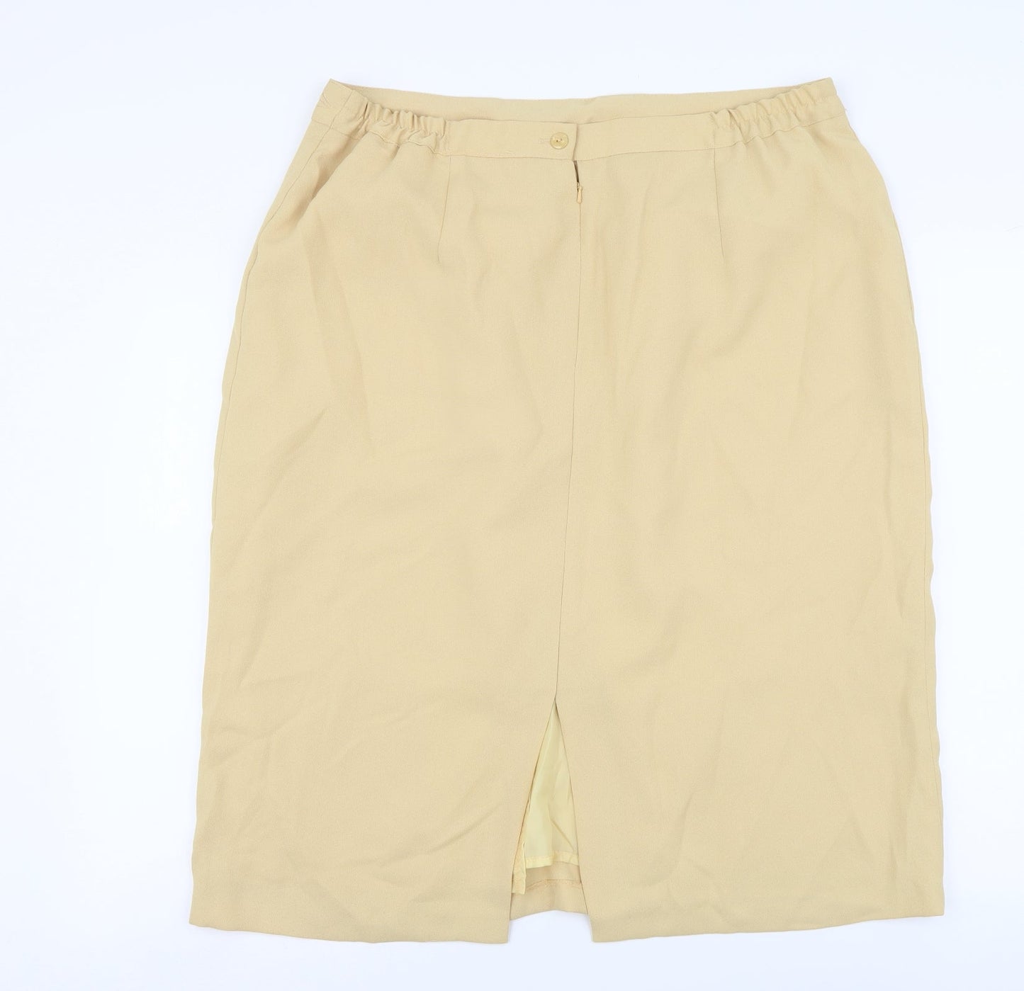 Bonmarché Womens Beige Polyester Straight & Pencil Skirt Size 22 Zip