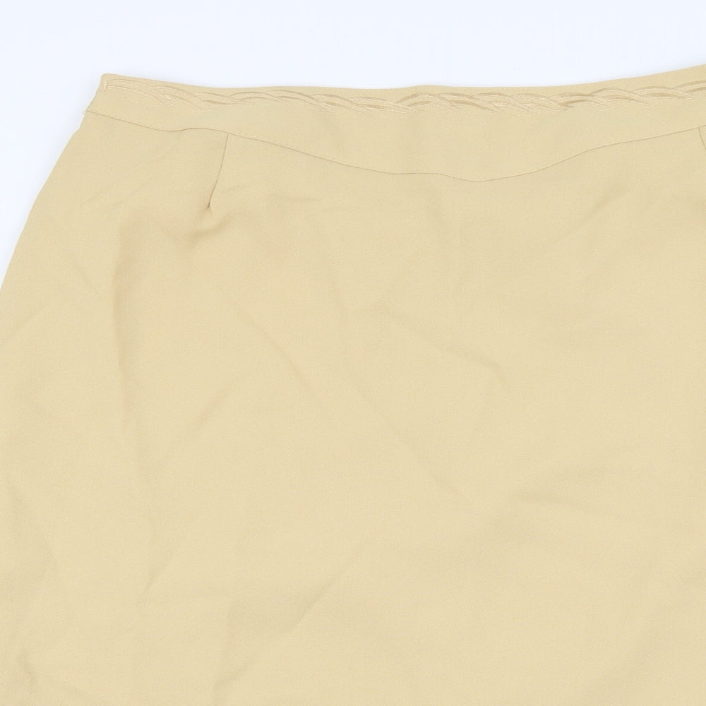 Bonmarché Womens Beige Polyester Straight & Pencil Skirt Size 22 Zip