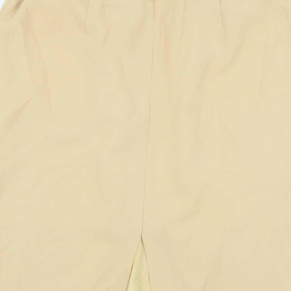 Bonmarché Womens Beige Polyester Straight & Pencil Skirt Size 22 Zip