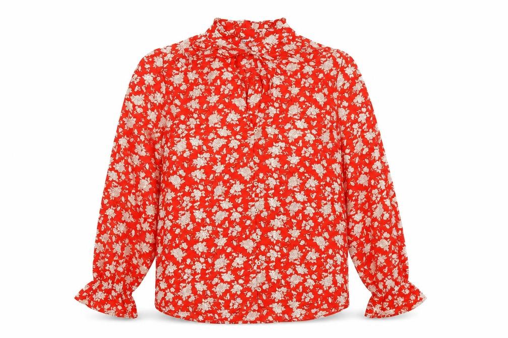 Womens UK Size S Zara Red Basic Button-Up