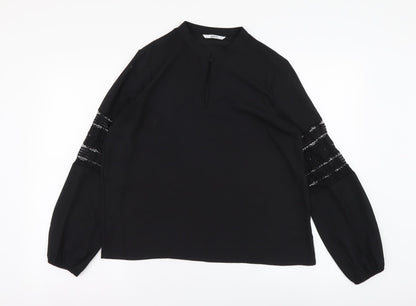 Womens UK Size M Only Black Basic Blouse