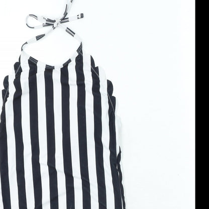 Blooming Jelly Womens Black Striped Polyamide One Piece Size S