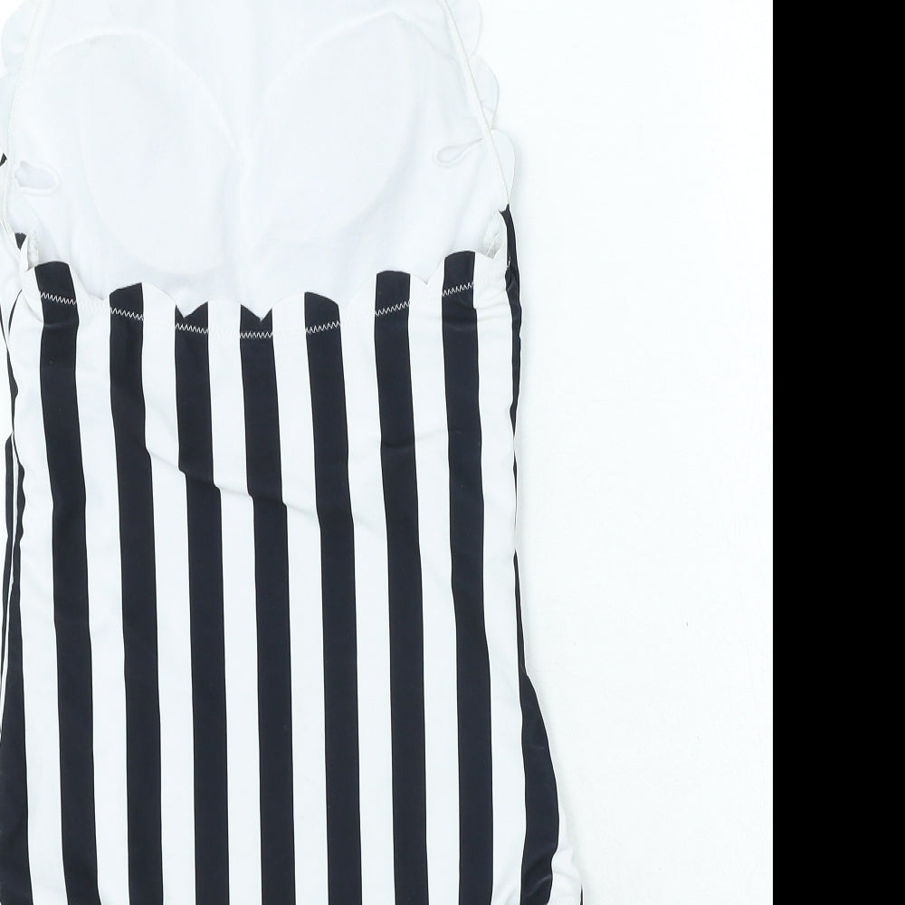 Blooming Jelly Womens Black Striped Polyamide One Piece Size S