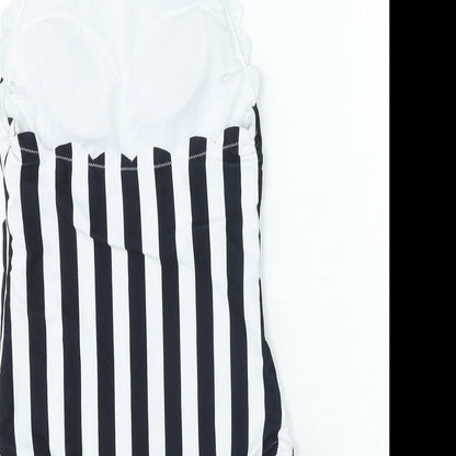 Blooming Jelly Womens Black Striped Polyamide One Piece Size S