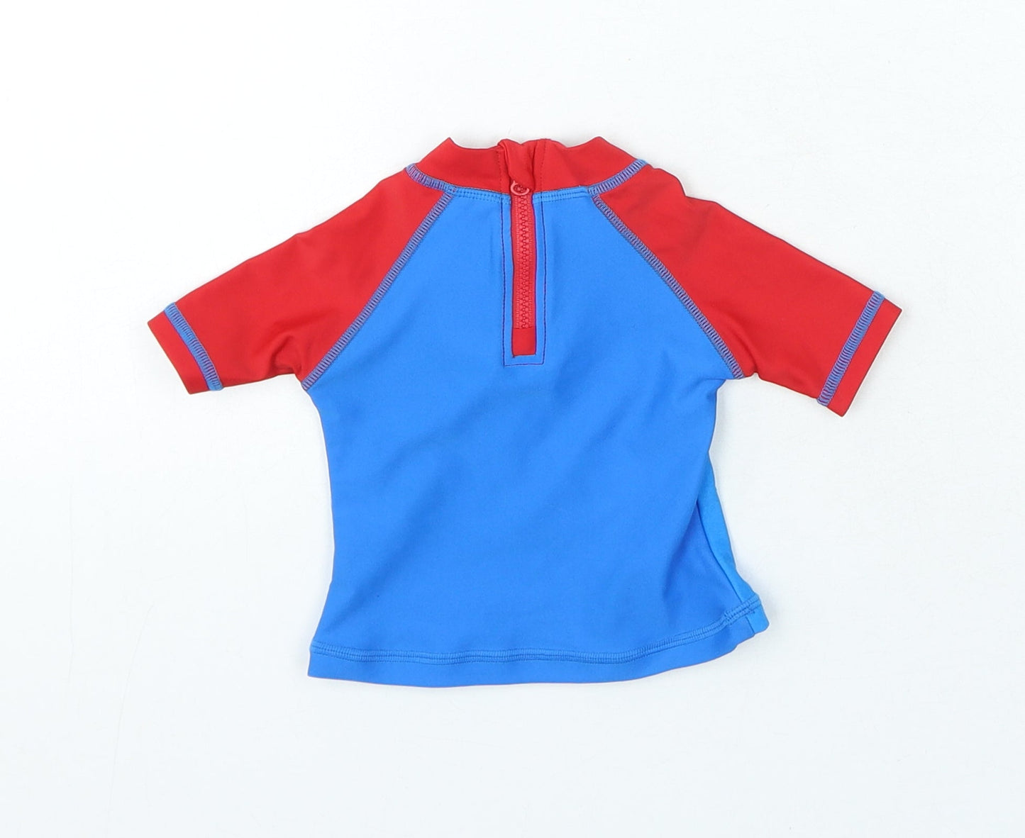 Disney Boys Blue Polyamide Basic T-Shirt Size 3-6 Months Crew Neck Zip - Mickey Mouse Swim Top