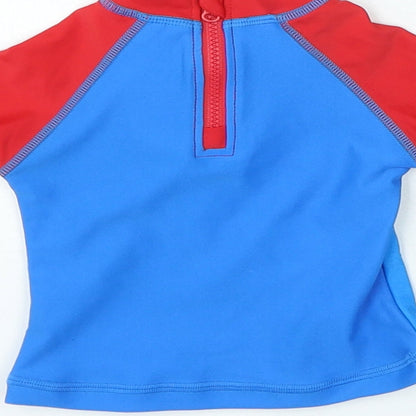 Disney Boys Blue Polyamide Basic T-Shirt Size 3-6 Months Crew Neck Zip - Mickey Mouse Swim Top